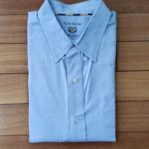 NWT men's Club Room cotton dress shirt blue large